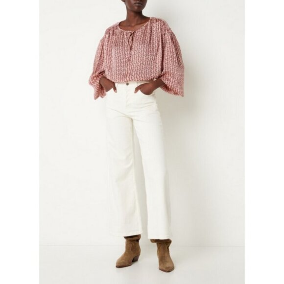 💕MAJE Lolivate Floral-Print Satin Blouse Mini Fleurs Print Size 2 = Medium NWT - Picture 8 of 16